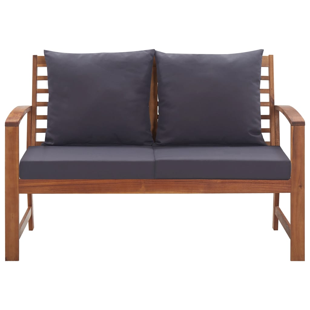 Salon de jardin 4 pcs avec coussins Bois d'acacia solide - XIOS