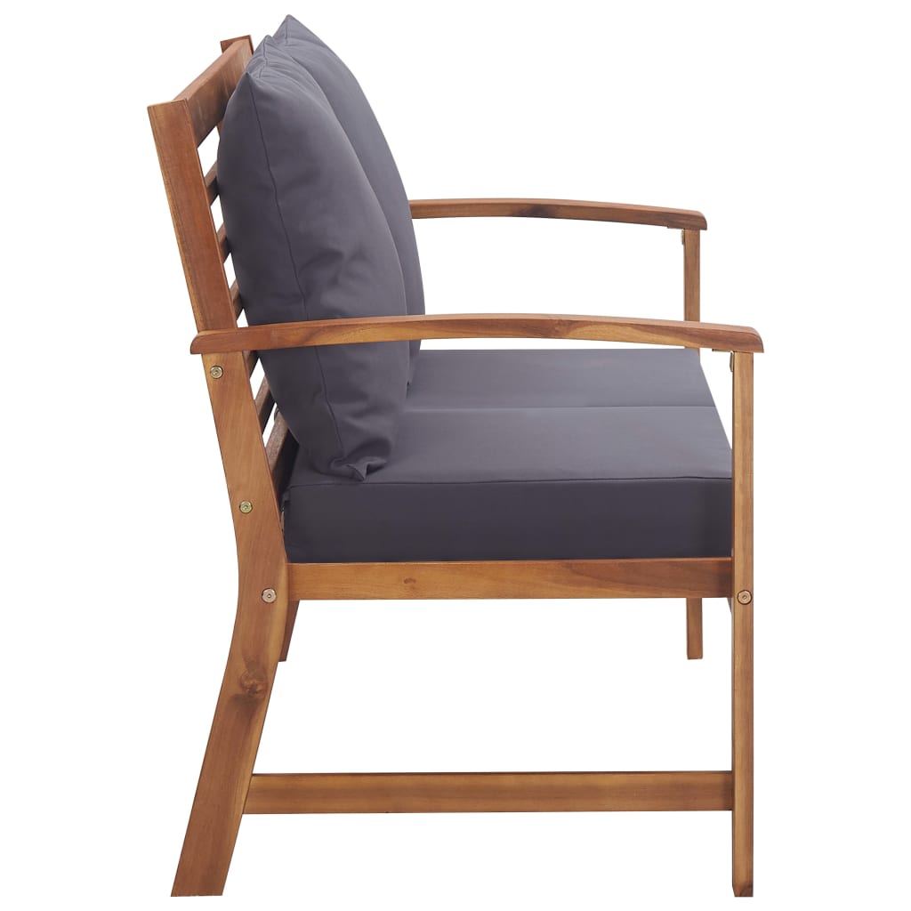 Salon de jardin 4 pcs avec coussins Bois d'acacia solide - XIOS