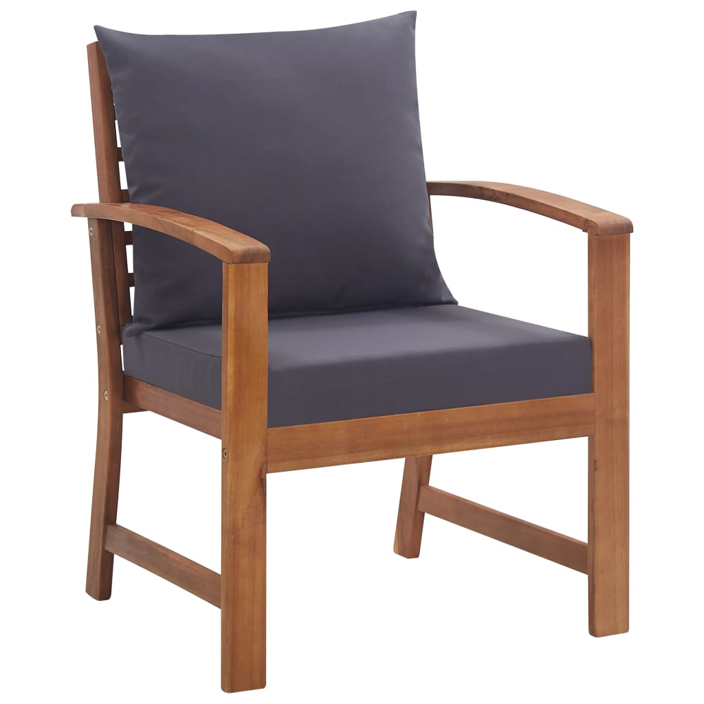 Salon de jardin 4 pcs avec coussins Bois d'acacia solide - XIOS