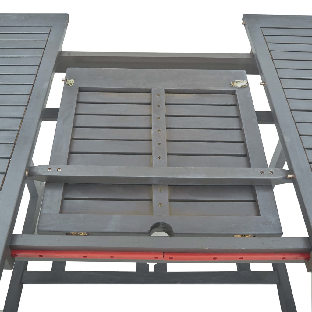 Ensemble à manger d'extérieur 7 pcs Bois d'acacia solide Gris - XIOS