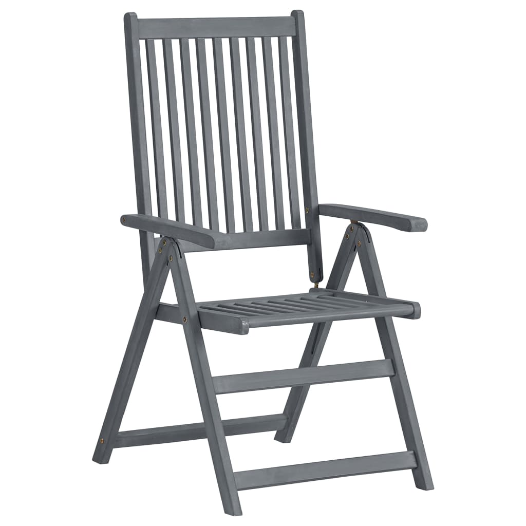Ensemble à manger d'extérieur 7 pcs Bois d'acacia solide Gris - XIOS
