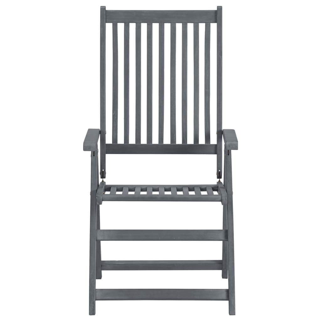 Ensemble à manger d'extérieur 7 pcs Bois d'acacia solide Gris - XIOS