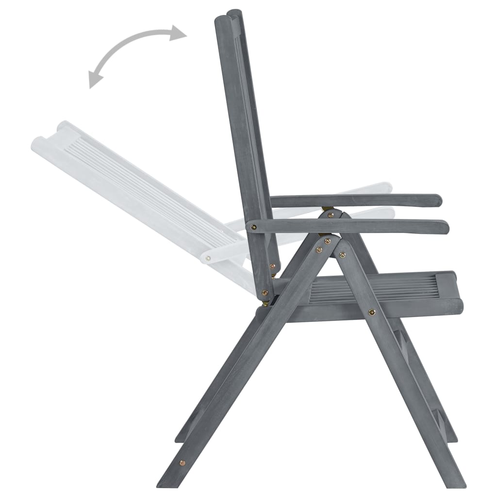 Ensemble à manger d'extérieur 7 pcs Bois d'acacia solide Gris - XIOS