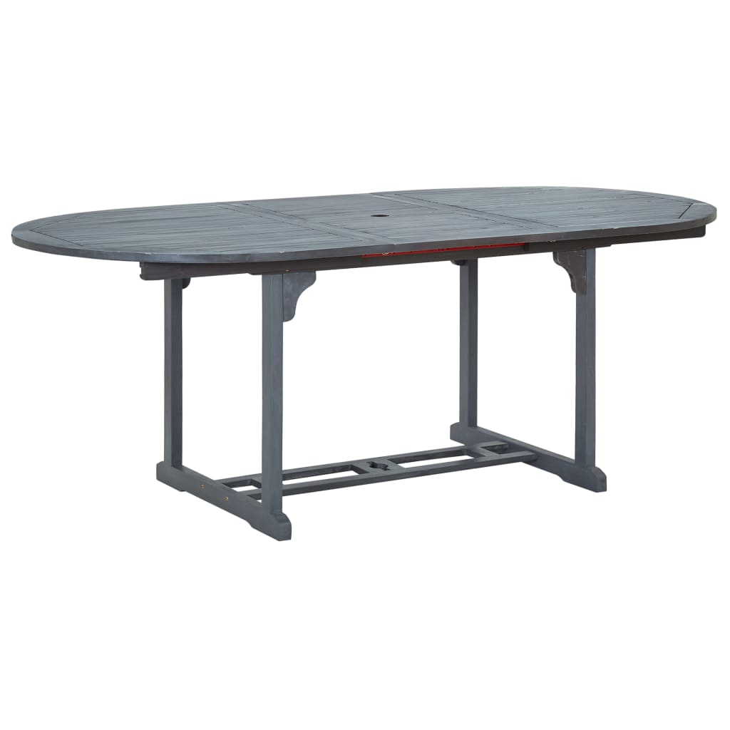 Ensemble à manger d'extérieur 7 pcs Bois d'acacia solide Gris - XIOS