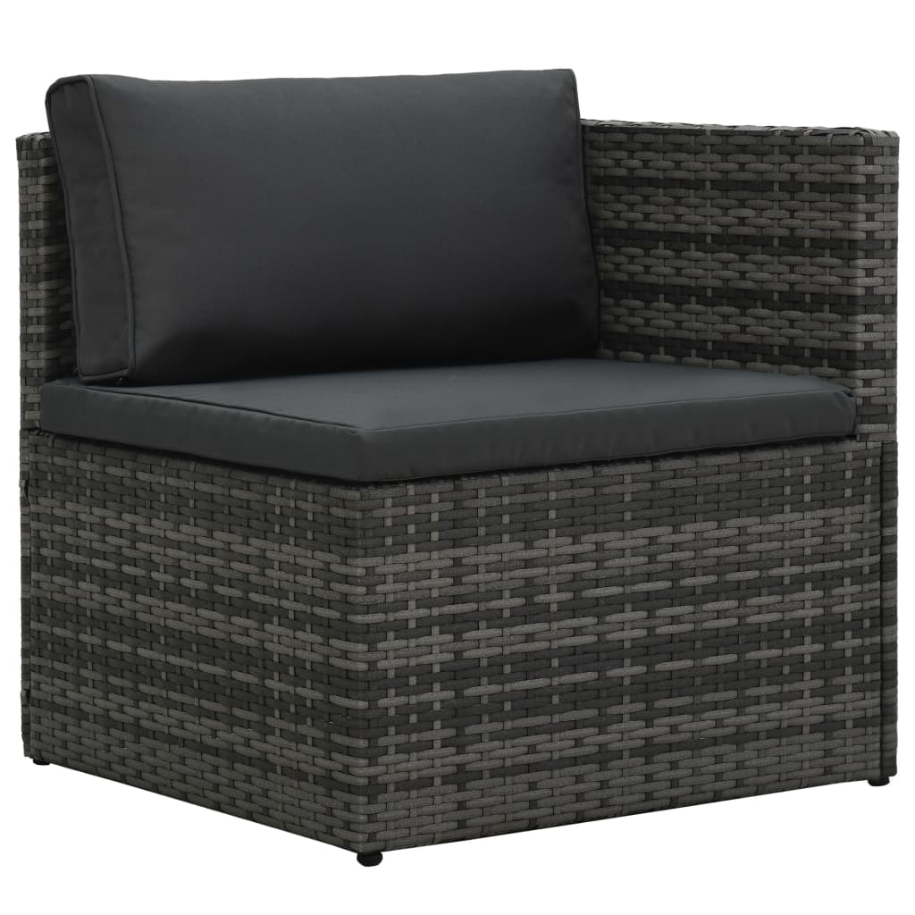 Salon de jardin 5 pcs avec coussins Résine tressée Gris - XIOS
