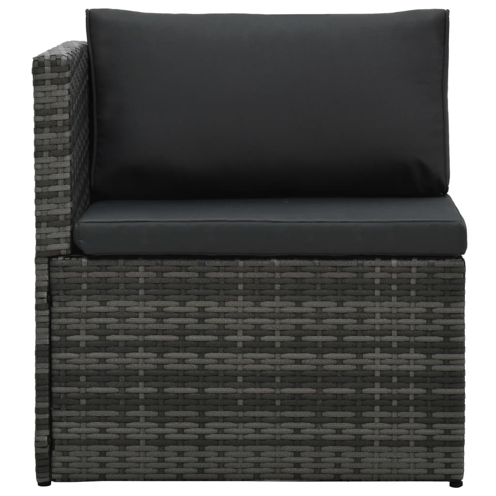 Salon de jardin 5 pcs avec coussins Résine tressée Gris - XIOS