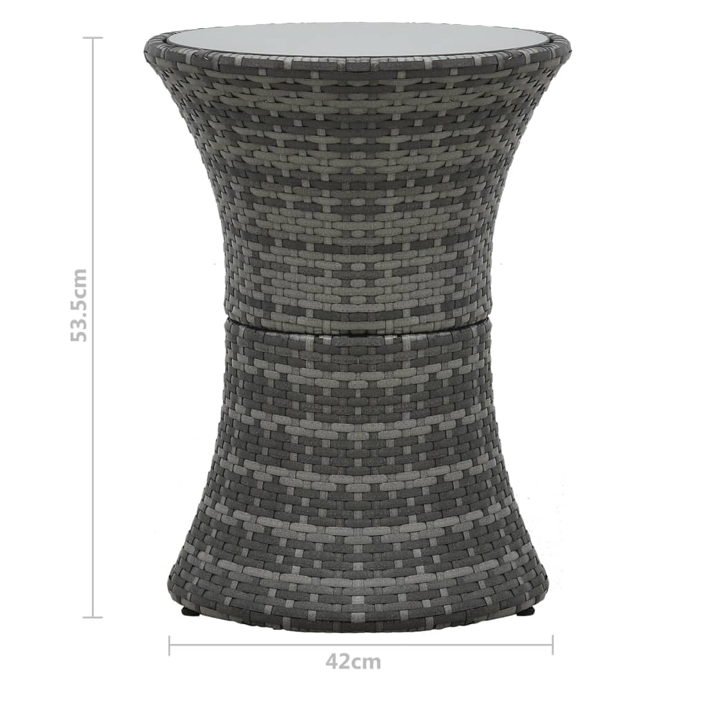 Ensemble de bistro 3 pcs avec coussins Résine tressée Gris - XIOS