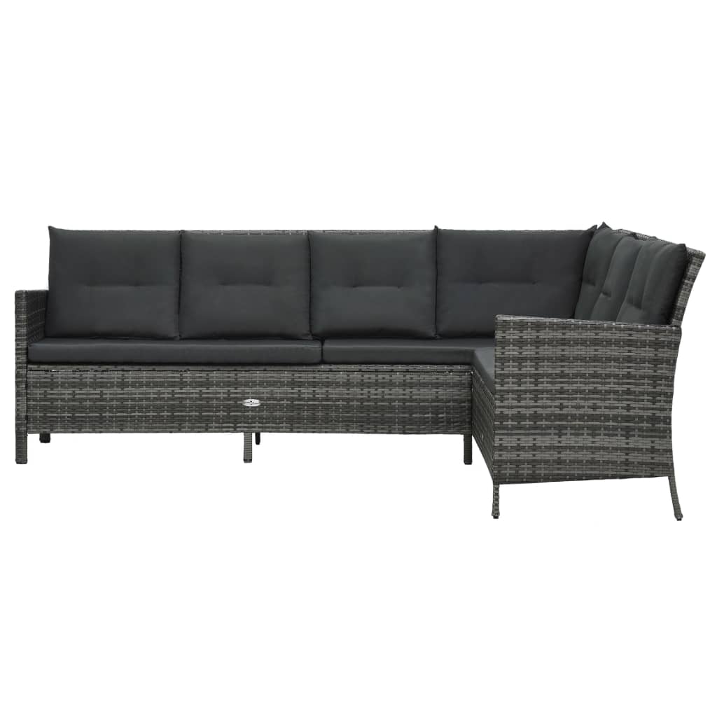 Salon de jardin 3 pcs avec coussins Résine tressée Gris - XIOS