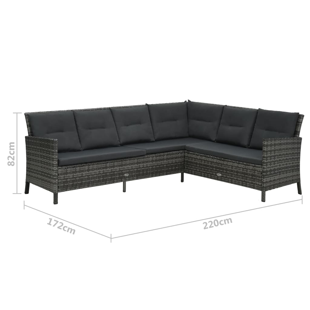 Salon de jardin 3 pcs avec coussins Résine tressée Gris - XIOS