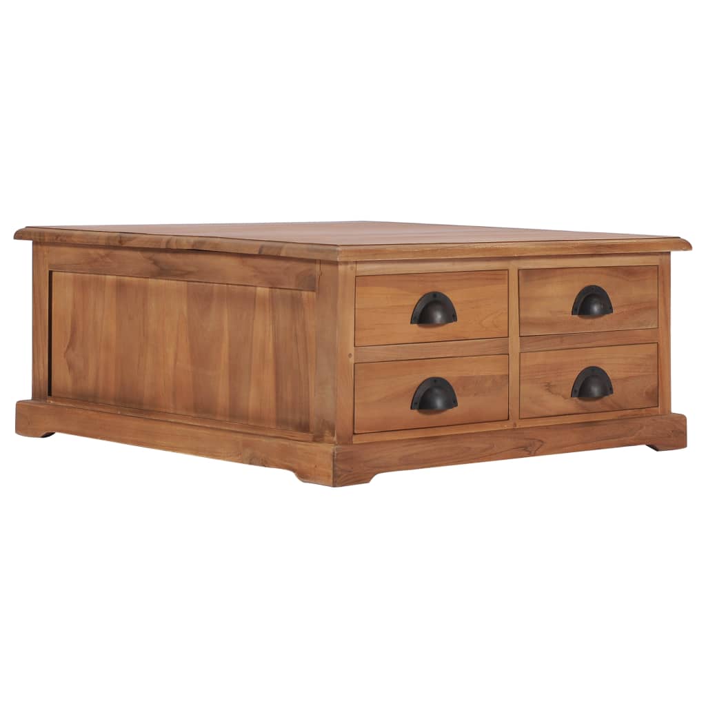 Table basse 68x68x30 cm Bois de teck solide - XIOS