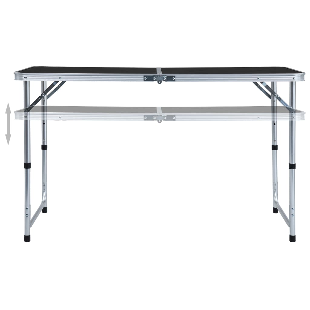 Table pliable de camping Gris Aluminium 120x60 cm Meubles de camping vidaXL