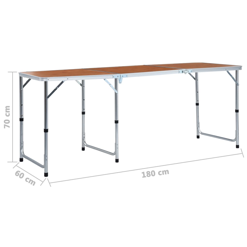 Table pliable de camping Aluminium 180x60 cm Meubles de camping vidaXL