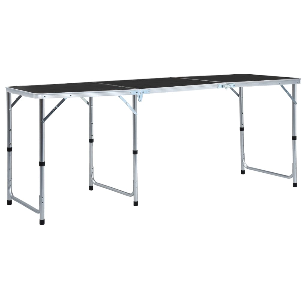 Table pliable de camping Gris Aluminium 180x60 cm Meubles de camping vidaXL