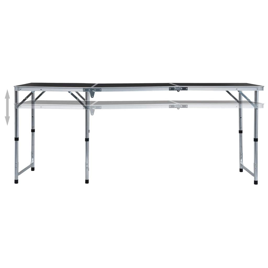 Table pliable de camping Gris Aluminium 180x60 cm Meubles de camping vidaXL