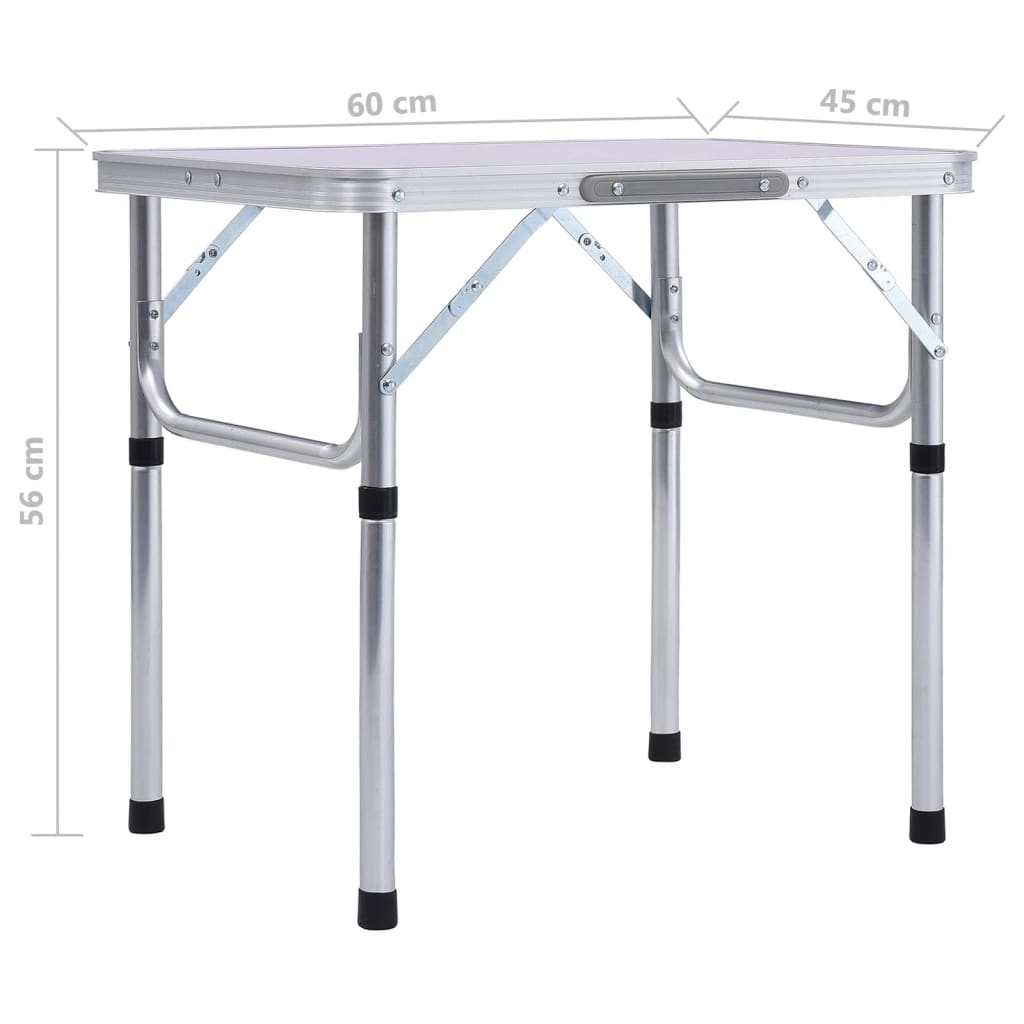 Table pliable de camping Blanc Aluminium 60x45 cm Meubles de camping vidaXL