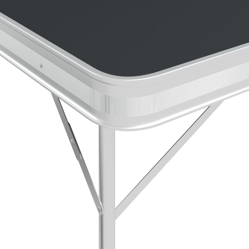 Table de camping pliable avec 2 bancs Aluminium Gris Meubles de camping vidaXL