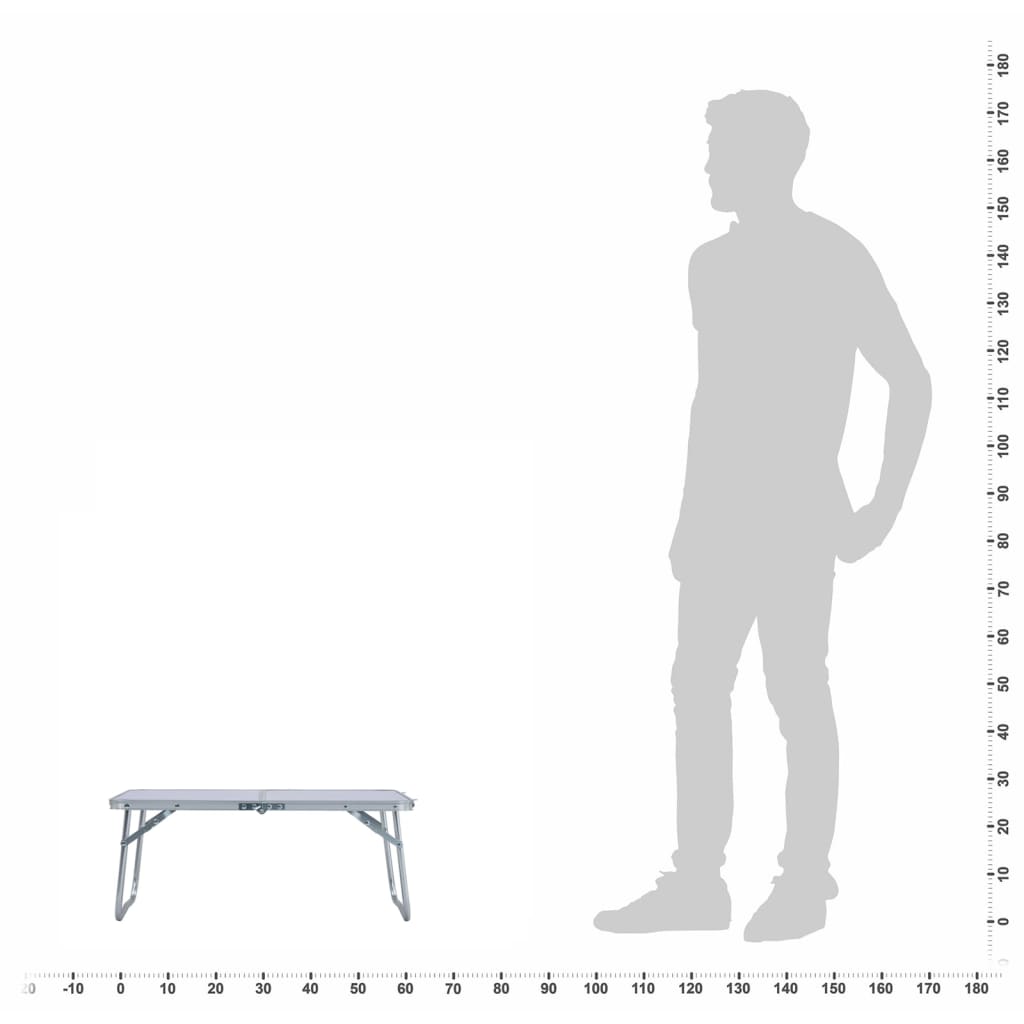Table pliable de camping Blanc Aluminium 60x40 cm Meubles de camping vidaXL