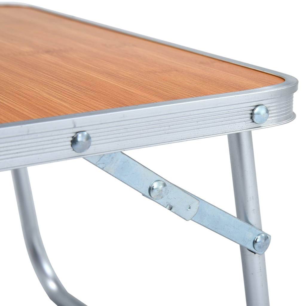 Table pliable de camping Marron Aluminium 60x40 cm Meubles de camping vidaXL