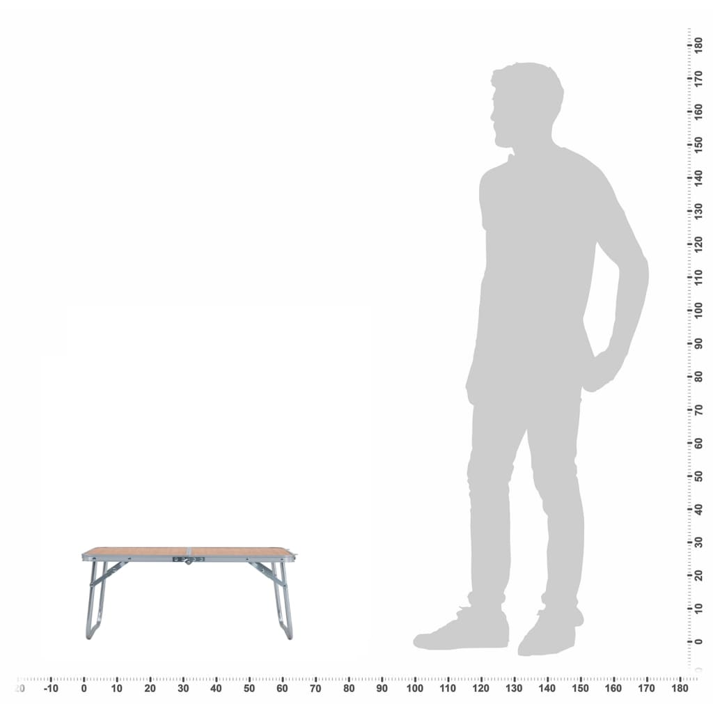 Table pliable de camping Marron Aluminium 60x40 cm Meubles de camping vidaXL
