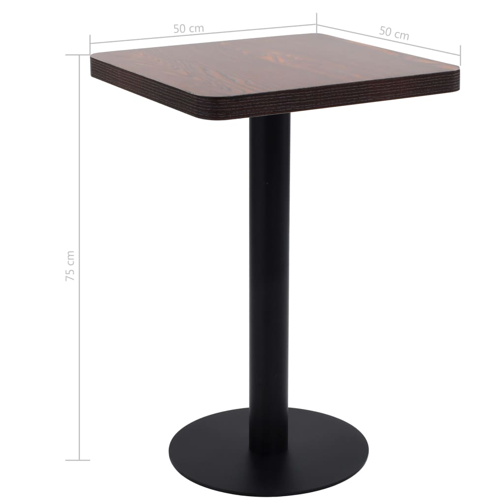 Table de bistro Marron foncé 50x50 cm MDF - XIOS