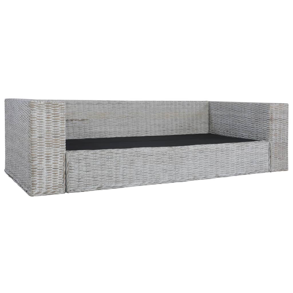 Ensemble de canapés 2 pcs avec coussins Gris Rotin naturel - XIOS