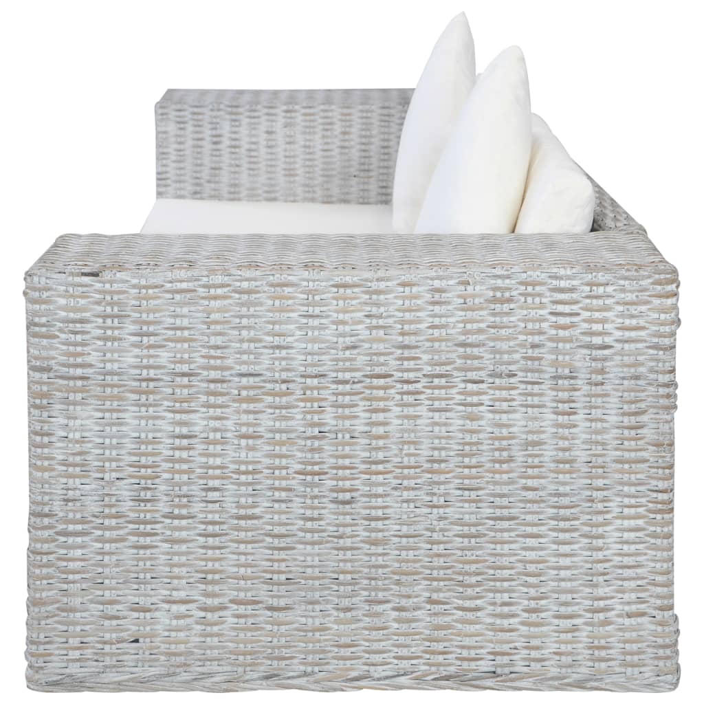 Ensemble de canapés 2 pcs avec coussins Gris Rotin naturel - XIOS