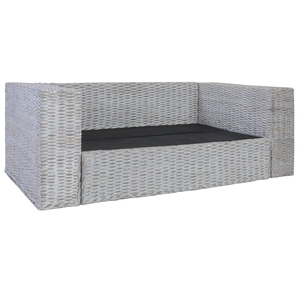 Ensemble de canapés 2 pcs avec coussins Gris Rotin naturel - XIOS