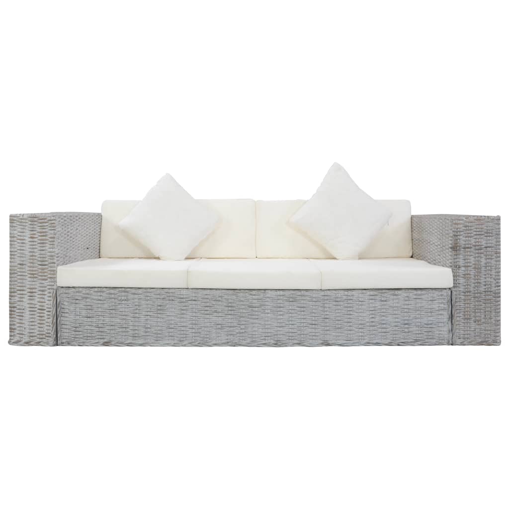Ensemble de canapés 2 pcs avec coussins Gris Rotin naturel - XIOS