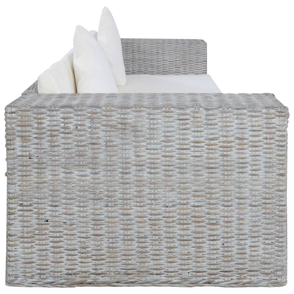 Ensemble de canapés 2 pcs avec coussins Gris Rotin naturel - XIOS