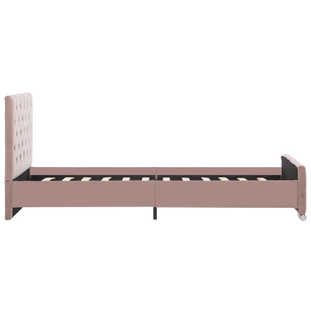 Cadre de lit sans matelas Rose Velours 90x200 cm - XIOS