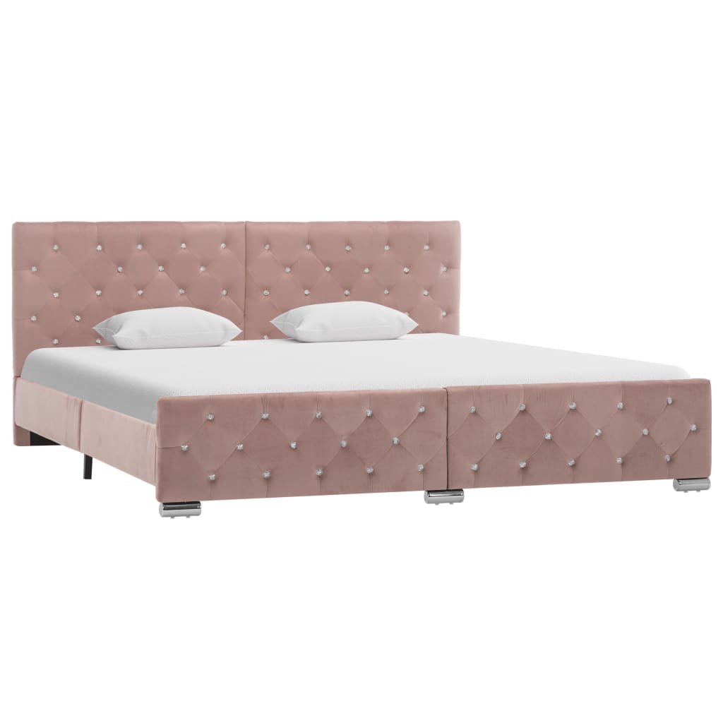Cadre de lit sans matelas Rose Velours 180x200 cm - XIOS