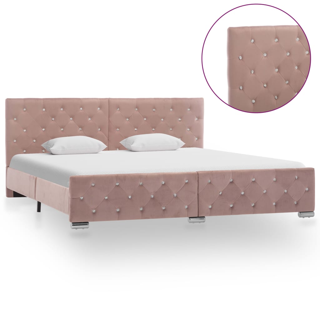 Cadre de lit sans matelas Rose Velours 180x200 cm - XIOS