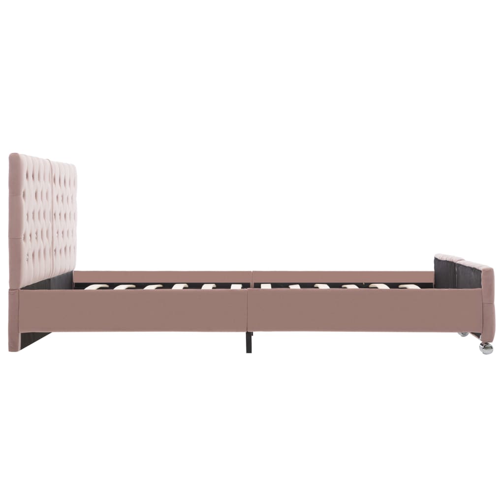 Cadre de lit sans matelas Rose Velours 180x200 cm - XIOS