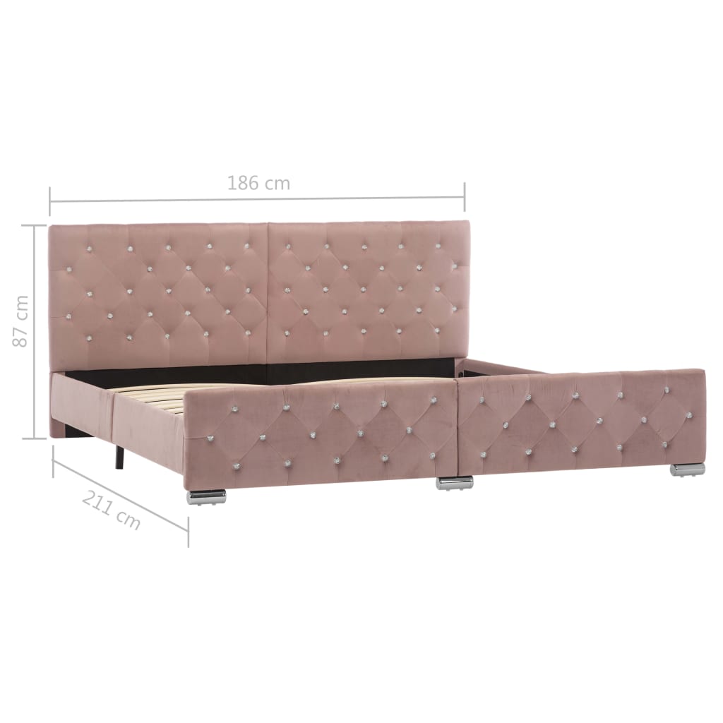 Cadre de lit sans matelas Rose Velours 180x200 cm - XIOS