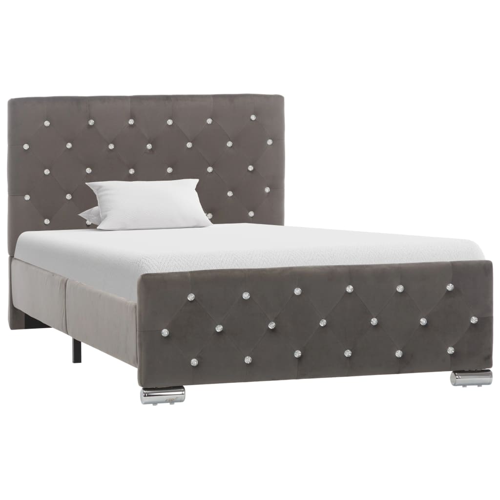Cadre de lit sans matelas gris velours 100x200 cm - XIOS