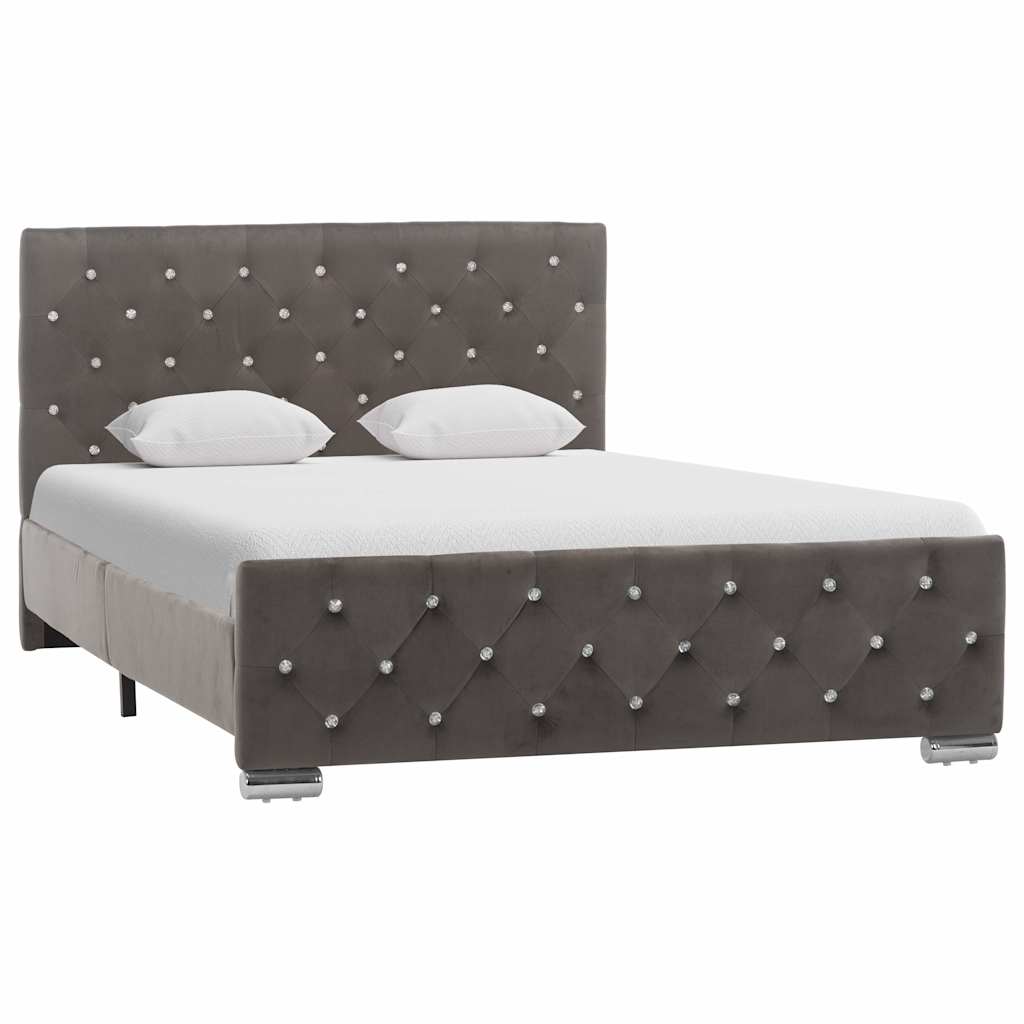 Cadre de lit sans matelas gris tissu 120x200 cm - XIOS