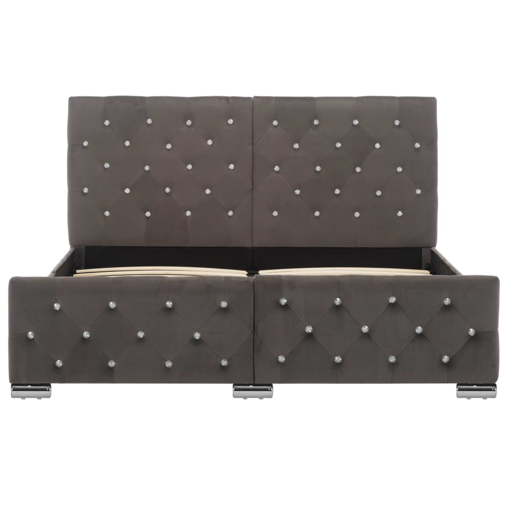 Cadre de lit sans matelas gris velours 140x200 cm - XIOS
