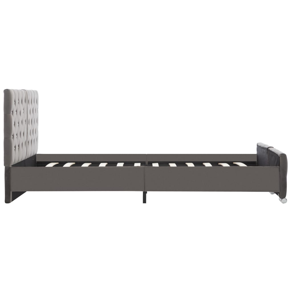 Cadre de lit sans matelas gris velours 140x200 cm - XIOS