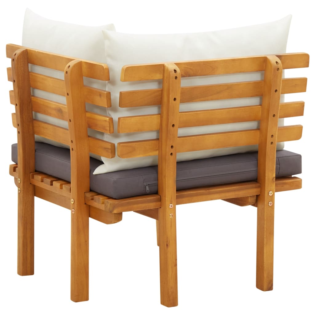 Canapé d'angle de jardin avec coussins bois d'acacia massif Éléments pour canapés modulables de jardin vidaXL