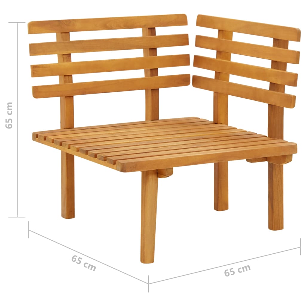 Canapé d'angle de jardin avec coussins bois d'acacia massif Éléments pour canapés modulables de jardin vidaXL