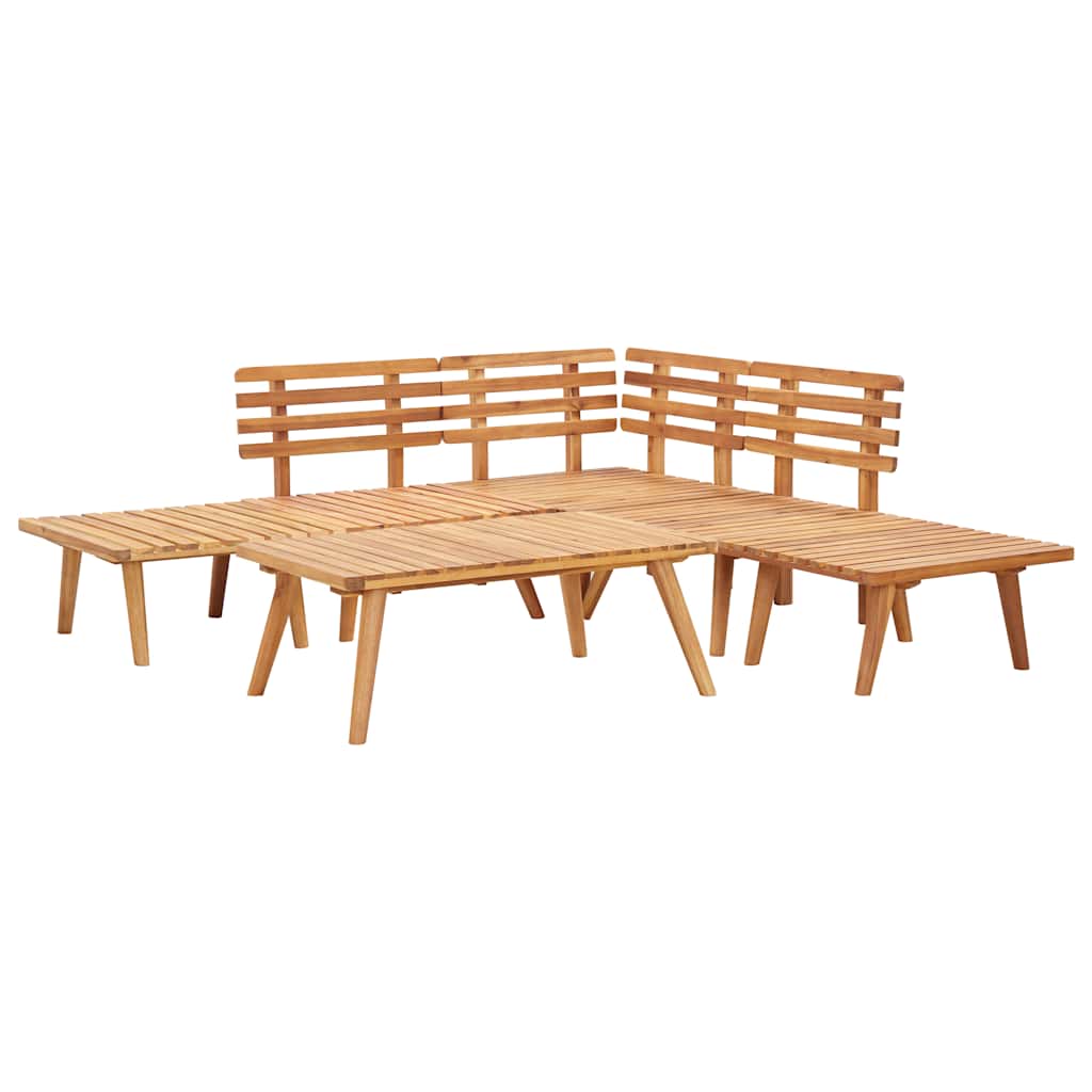Salon de jardin 6 pcs bois d'acacia solide