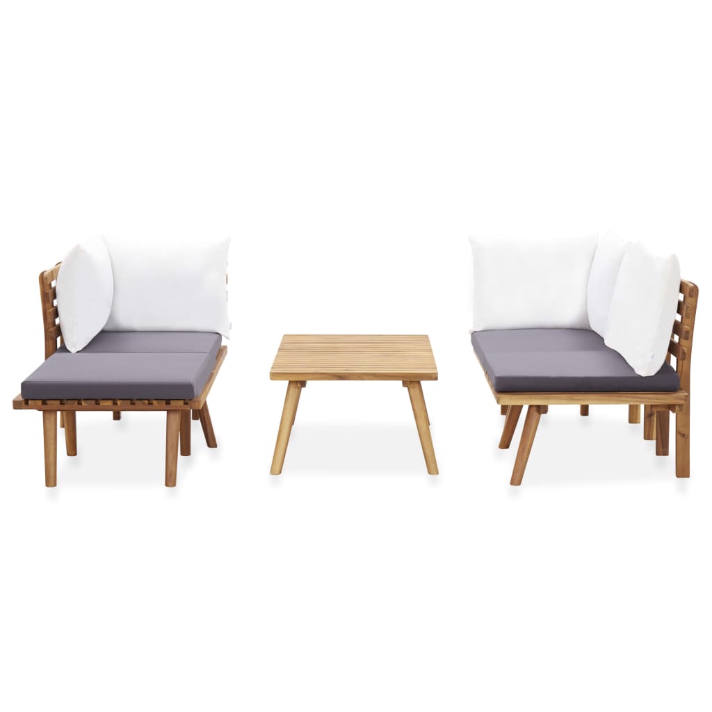 Salon de jardin 5 pcs bois d'acacia solide - XIOS