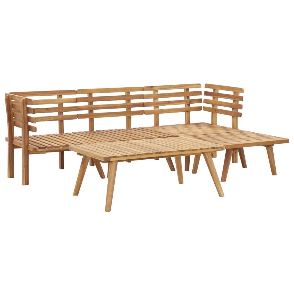 Salon de jardin 5 pcs bois d'acacia solide - XIOS