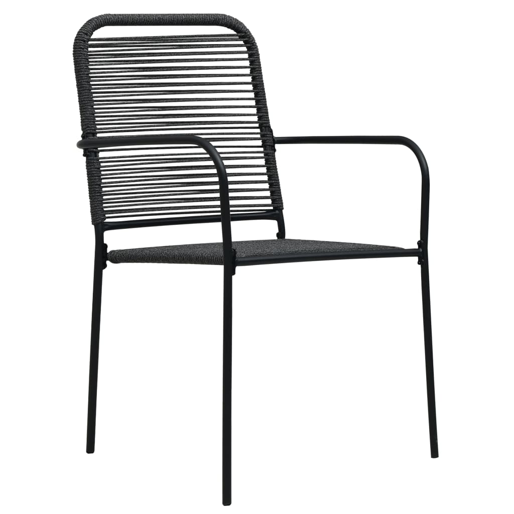 Ensemble à manger d'extérieur 5pcs Corde en coton et acier Noir Salons de jardin vidaXL