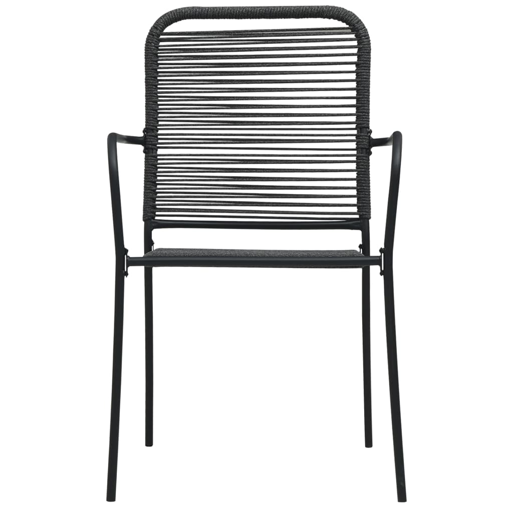 Ensemble à manger d'extérieur 5pcs Corde en coton et acier Noir Salons de jardin vidaXL