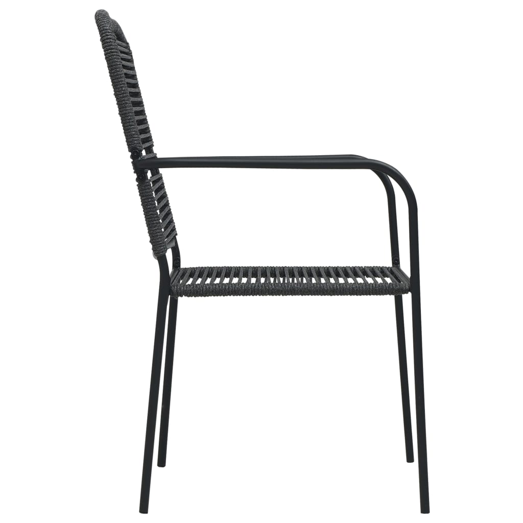 Ensemble à manger d'extérieur 5pcs Corde en coton et acier Noir Salons de jardin vidaXL