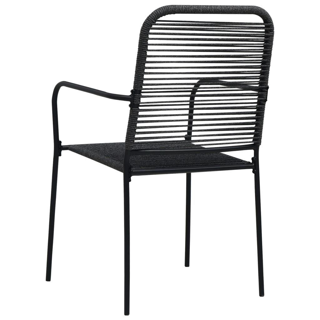 Ensemble à manger d'extérieur 5pcs Corde en coton et acier Noir Salons de jardin vidaXL
