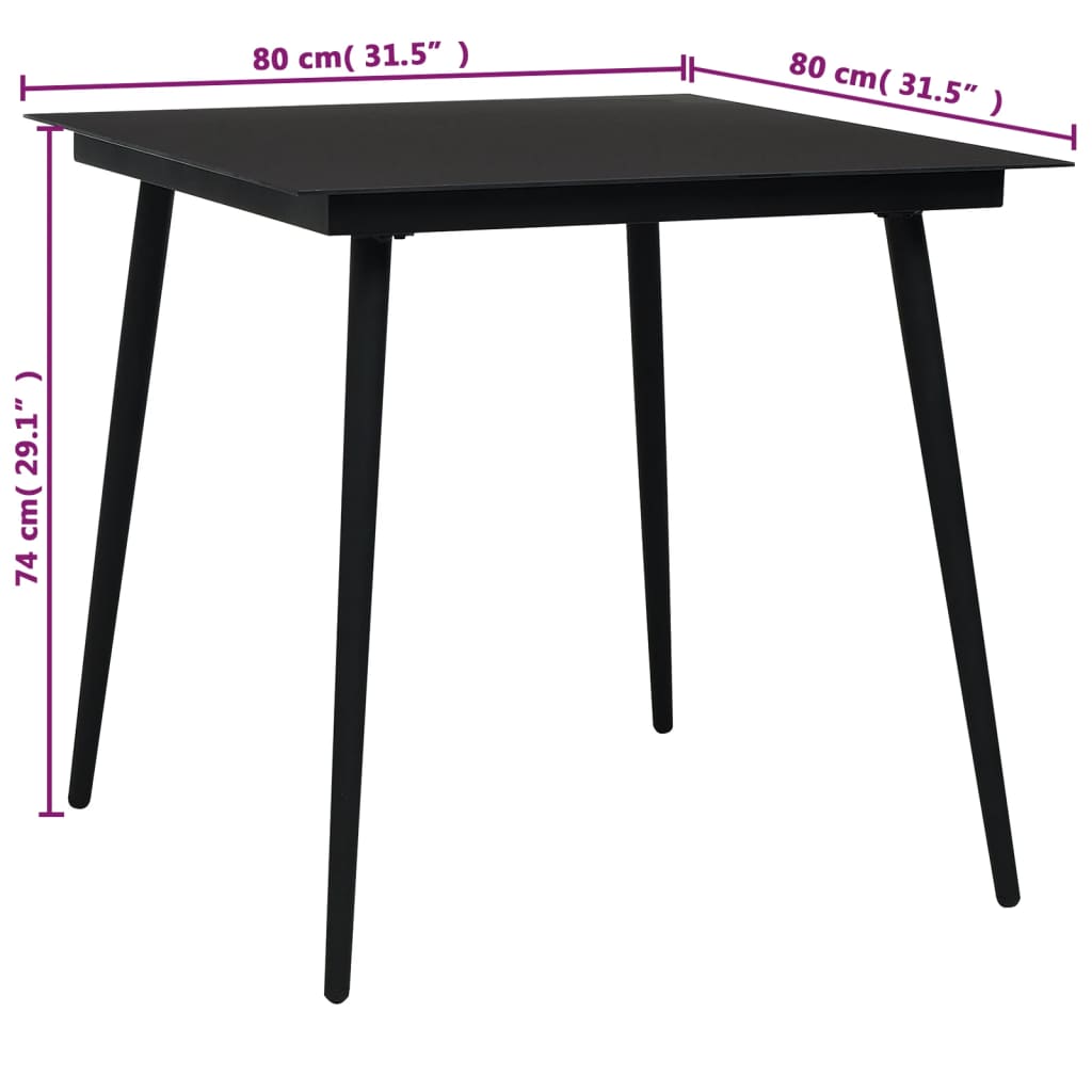 Ensemble à manger d'extérieur 5pcs Corde en coton et acier Noir Salons de jardin vidaXL