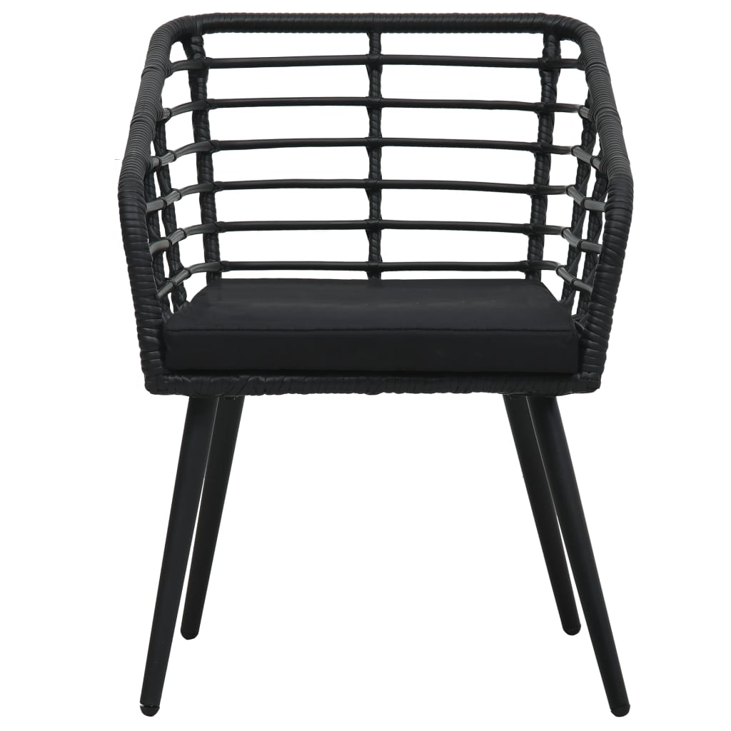 Ensemble de bistro 3 pcs Résine tressée Noir - XIOS