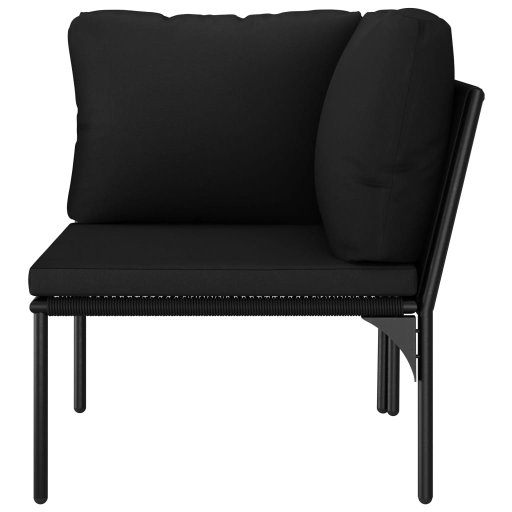 Salon de jardin 6 pcs avec coussins Noir PVC - XIOS